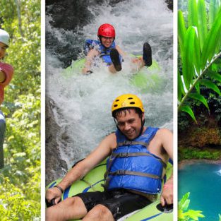 zipline, river tubing and blue hole